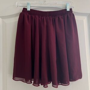 American Apparel Deep Red / Maroon Chiffon Skirt